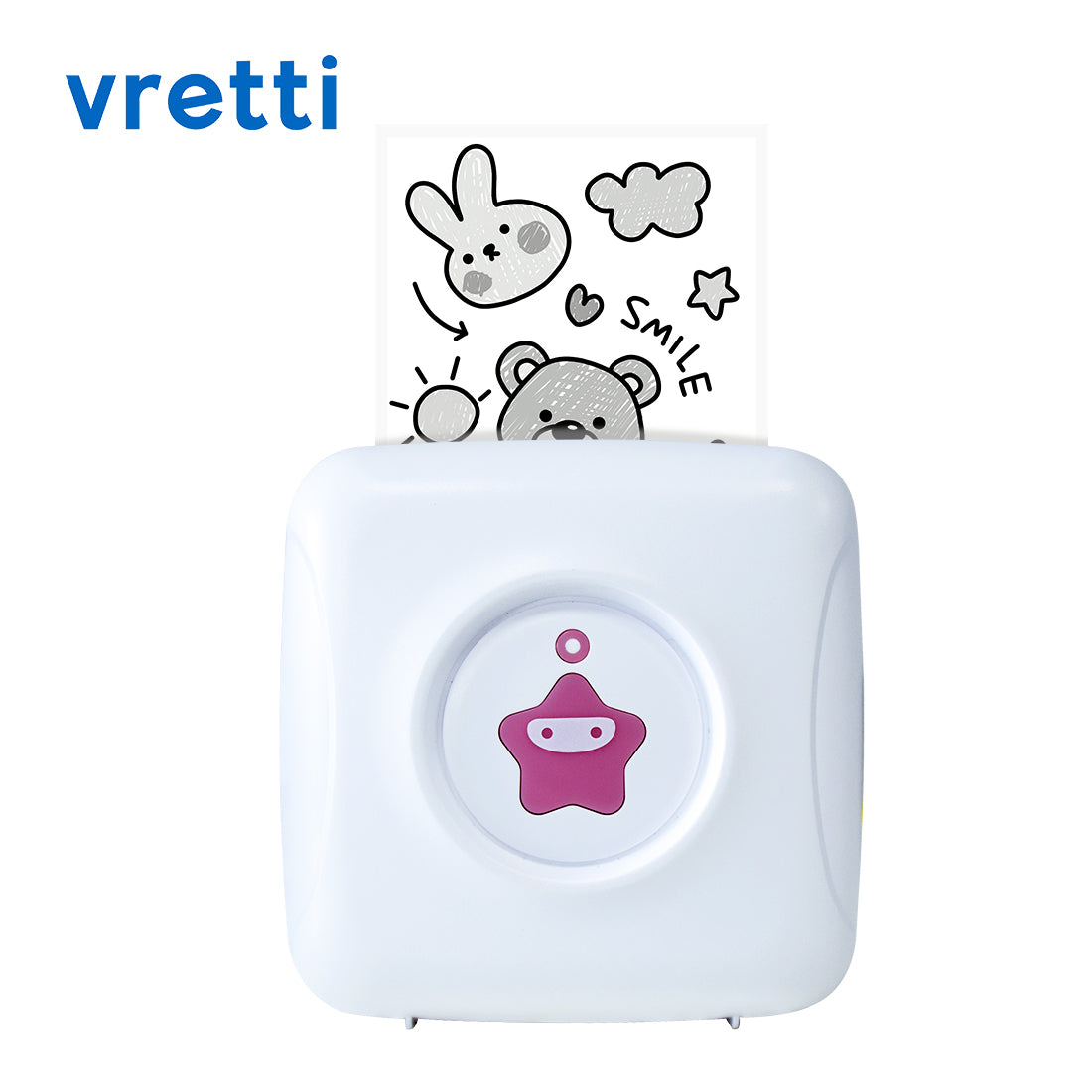 VRETTI Pocket Printer- Mini Bluetooth Portable Mobile Photo Printer Thermal  Printer Compatible with iOS + Android for , Travel, DIY Cards,  Gift,Learning Assistance, Study Notes, Journal, Work 