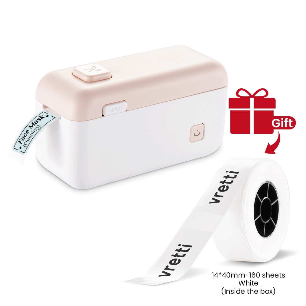 Vretti Portable Bluetooth Label Maker Printer With Chargable Battery