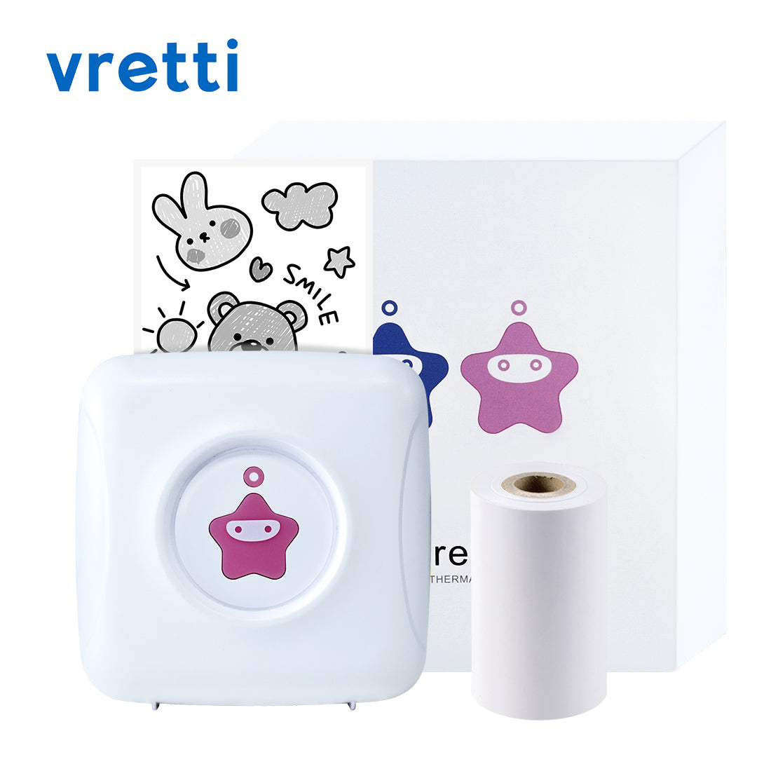 Vretti Wireless Thermal Printer TP2---Have Fun for Kids & Adults